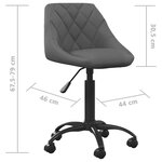 vidaXL Chaise de salle à manger Gris foncé Velours