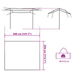 vidaXL Bâche de camping gris et orange 360x294 cm imperméable