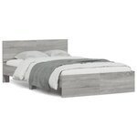 vidaXL Cadre de lit avec tête de lit et LED sonoma gris 140x190 cm