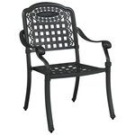 vidaXL Ensemble de tables de jardin 3 Pièces Noir Aluminium coulé