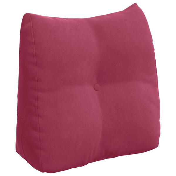 vidaXL Coussin de Dos Bordeaux 45 x 24 x 50 cm Velours
