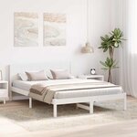 vidaXL Cadre de lit Blanc 160 x 200 cm Bois de pin massif