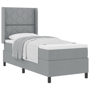 vidaXL Lit à ressorts avec matelas Gris clair 200 x 80 cm tissu