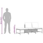 vidaXL Salon de jardin 3 Pièces avec coussins Gris Résine tressée