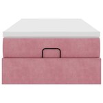 vidaXL Cadre de lit ottoman avec matelas rose 100x200 cm velours