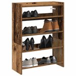 vidaXL Étagère à chaussures vieux bois 60x25x81 cm bois d'ingénierie