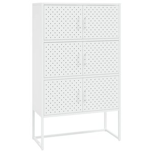 vidaXL Buffet haut Blanc 80x35x135 cm Acier