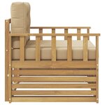 vidaXL Canapé d’extérieur Polyester Blanc et beige