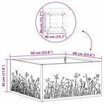 vidaXL Braise Noir 60 x 60 x 30 cm Acier laminé à froid