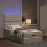 vidaXL Cadre de lit ottoman avec matelas crème 90x190 cm tissu