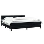 vidaXL Sommier à lattes de lit avec matelas noir 180x210 cm velours