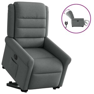 vidaXL Fauteuil inclinable électrique gris foncé tissu