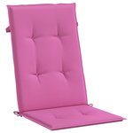 vidaXL Coussins de chaise à dossier haut lot de 4 rose tissu