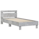 vidaXL Cadre de lit sans matelas avec lumières LED gris béton 90x190cm