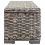 vidaXL Boîte de rangement Gris 110 cm Rotin kubu naturel et acajou