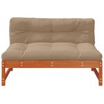 vidaXL Sofa de jardin milieu Pin massif Brun Ciré