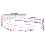 vidaXL Lit à ressort LED avec matelas Gris foncé 200 x 200 cm Velours