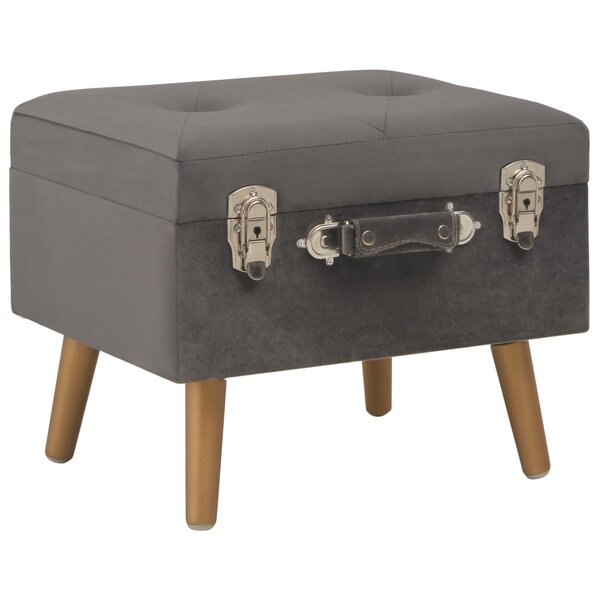 Tabouret de rangement 40 cm velours gris 02_0010969