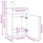 vidaXL Meuble de salle de bain avec robinet Blanc 45 5 x 22 5 x 84 cm