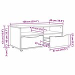 vidaXL Meuble TV Chêne artisanal 100 x 48 x 43 cm Bois d'ingénierie
