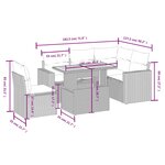 vidaXL Salon de jardin 6 Pièces avec coussins gris résine tressée