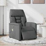 vidaXL Fauteuil inclinable de massage électrique gris foncé tissu