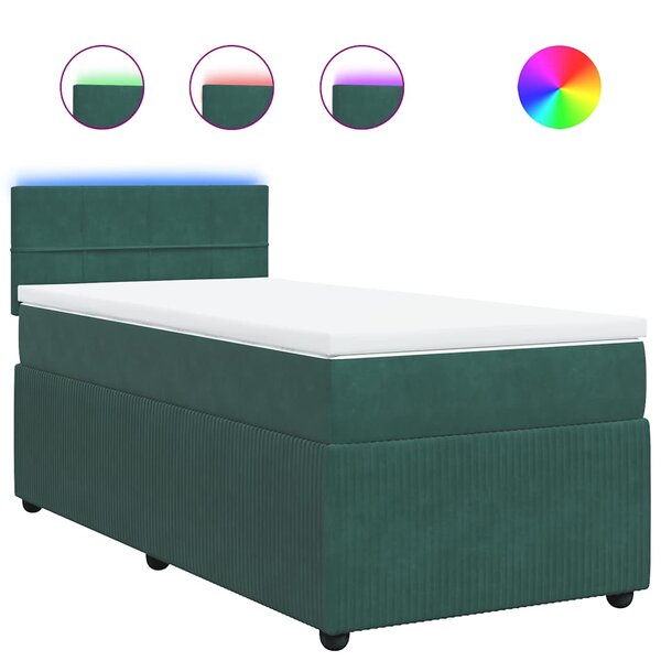 vidaXL Sommier à lattes de lit avec matelas Vert foncé 90x200 cm