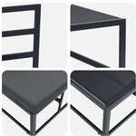 vidaXL Mobilier de jardin avec coussin avec oreiller Noir Aluminium