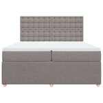 vidaXL Sommier à lattes de lit avec matelas Taupe 200x200 cm Tissu