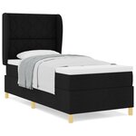 Lit box spring avec matelas vidaXL Noir 90x200 cm Tissu