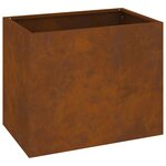 vidaXL Cache-pot de jardin Acier patiné 50 x 32 x 40 cm Acier patiné