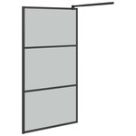 vidaXL Paroi de douche 115x195 cm Verre ESG foncé Noir