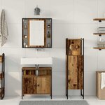 vidaXL Ensemble de mobilier de salle de bain avec étagère 3 Pièces Marron
