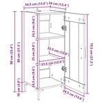 vidaXL Buffet Olden Chêne artisanal 34 5 x 34 x 90 cm