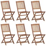 vidaXL Chaises pliables de jardin lot de 6 avec coussins Bois d'acacia