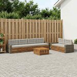 vidaXL Ensemble de canapés d'extérieur 7 pc Naturel et gris clair