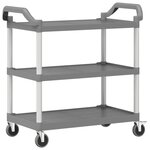 vidaXL Chariot à 3 niveaux gris 99x50x96 cm aluminium