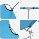 vidaXL Transat 2-personne 2 Pièces Bleu 58 x 188 x 77cm tissu