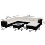 vidaXL Salon de jardin 8 Pièces avec coussins résine tressée marron