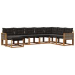 vidaXL Ensemble de canapés d'extérieur 8 pc Naturel et noir