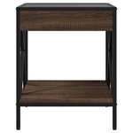 vidaXL Table de chevet avec LED infini chêne marron 40x40x49 cm