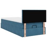 vidaXL Cadre de lit ottoman avec matelas bleu foncé 90x190 cm velours