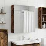 vidaXL Armoire Miroir de Salle de Bain Chêne fumé 60 x 14 5 x 70 cm