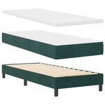 Lit Box Spring avec Matelas vert foncé 80x200 cm Velours