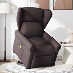 vidaXL Fauteuil inclinable de massage électrique Marron foncé Tissu