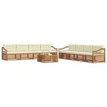 vidaXL Ensemble de canapés d'extérieur 9 Pièces Naturel et Crème