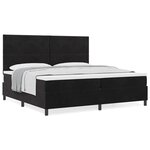 vidaXL Lit à ressorts avec matelas Noir 200 x 200 cm Velours