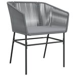 vidaXL Set de Salle à Manger de Jardin de 5 Pièces avec Coussins Gris Poly Rattan