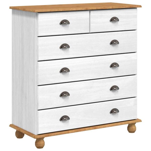 vidaXL Commode ASKIM Blanc 91 x 40 x 95 5 cm Bois de pin massif