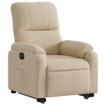 vidaXL Fauteuil inclinable électrique crème tissu microfibre